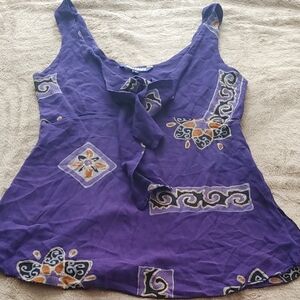 👌Free Add On Purple Floral Tie-Front Women's Tank Top Sz MED